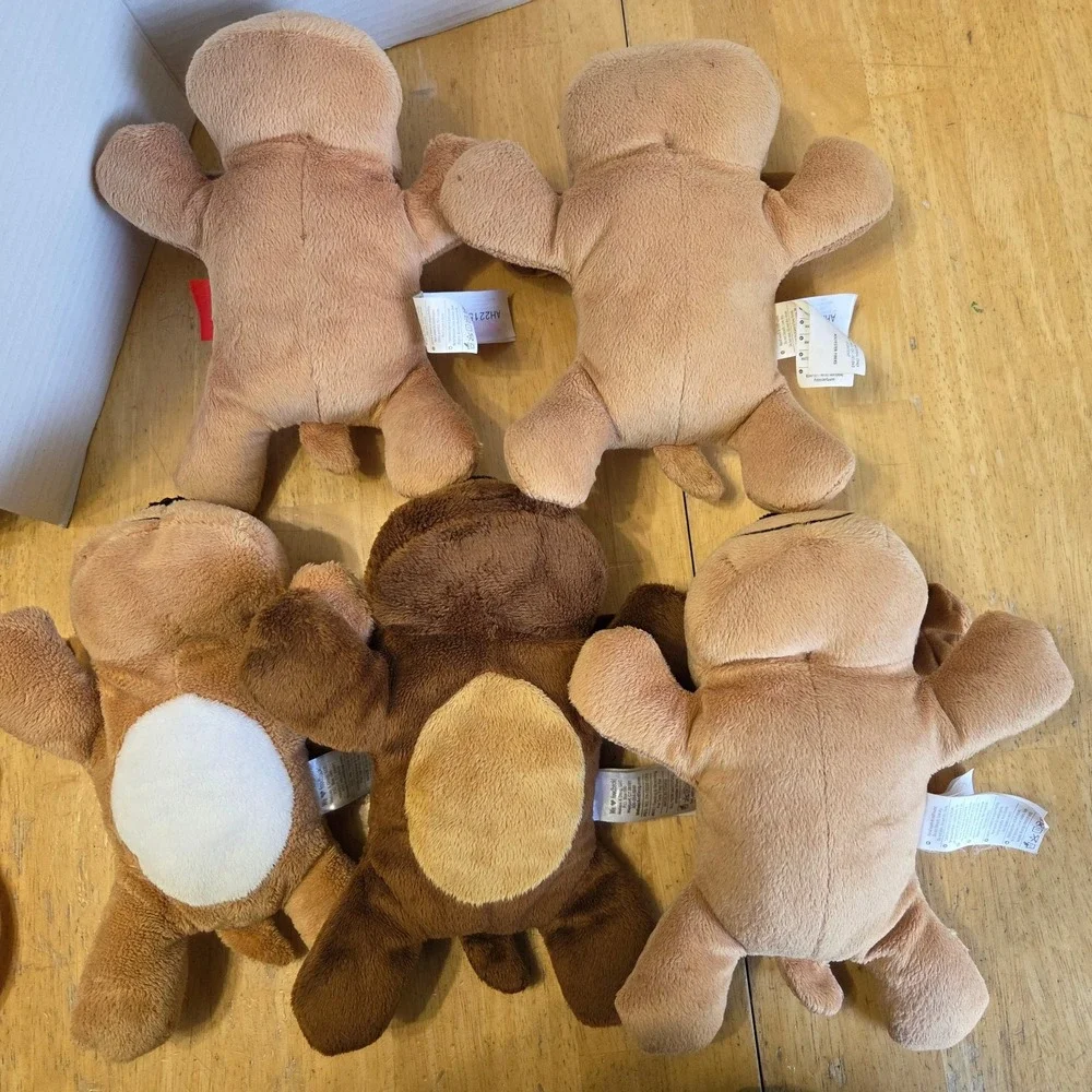 Melissa and Doug Lot of 5 Plush Puppy Dog Stuffed Animal Floppy Toy Brown 9 inch